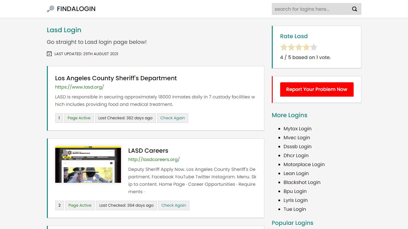 Lasd Login